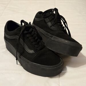 Vans Black Platform Monochrome Sneakers